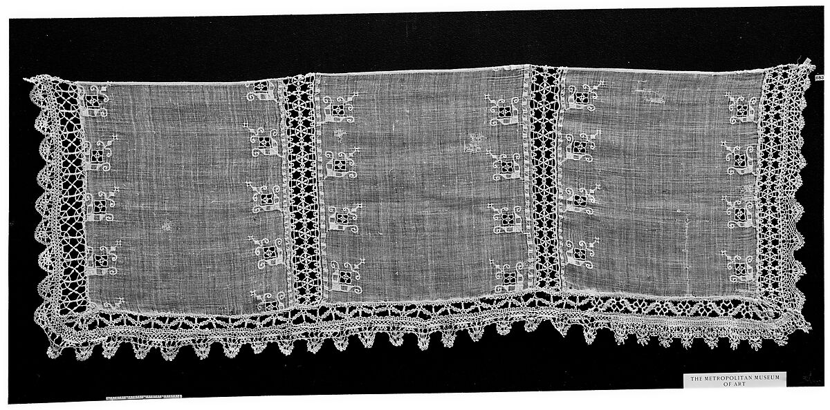 Altar frontal, Bobbin lace, Italian, Genoa 