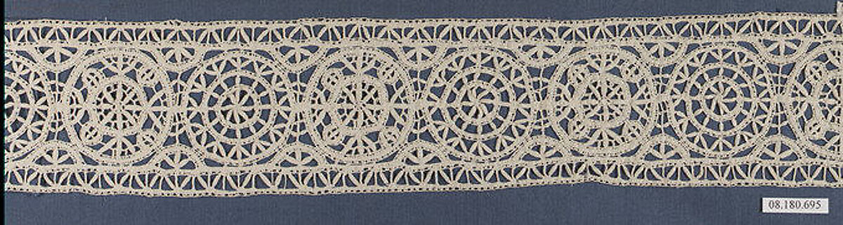 Border, Bobbin lace, Italian, Genoa 