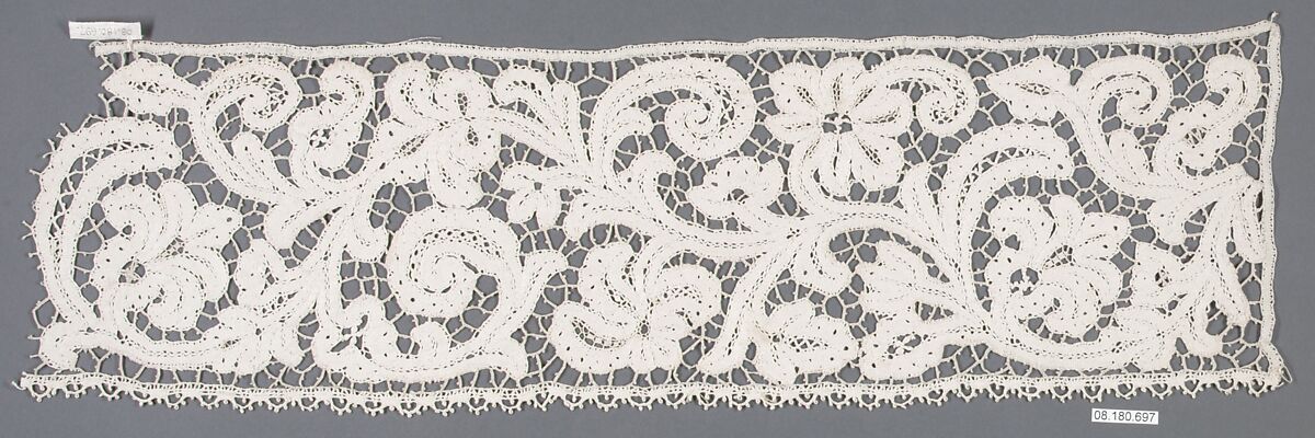 Fragment, Bobbin lace, Italian, Milan