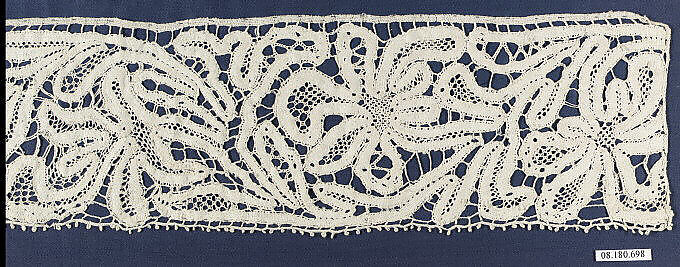 Fragment, Bobbin lace, Italian, Milan 