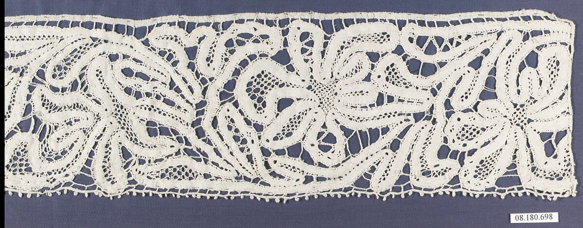 Fragment, Bobbin lace, Italian, Milan