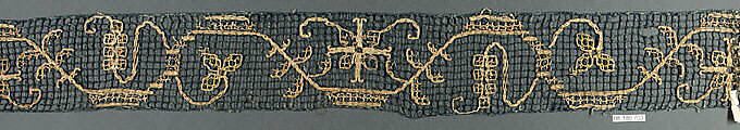 Piece, Embroidered net, punto à rammendo, Italian