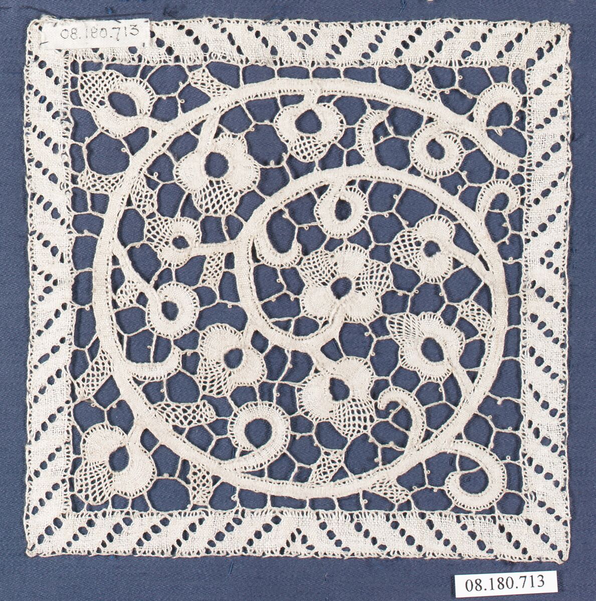 Square, Bobbin lace, Italian, Venice