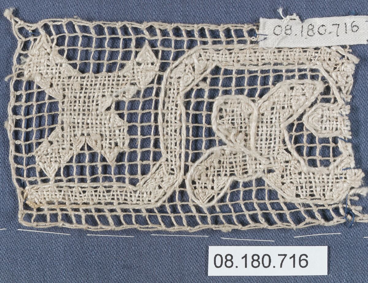 Insertion, Embroidered net, Italian