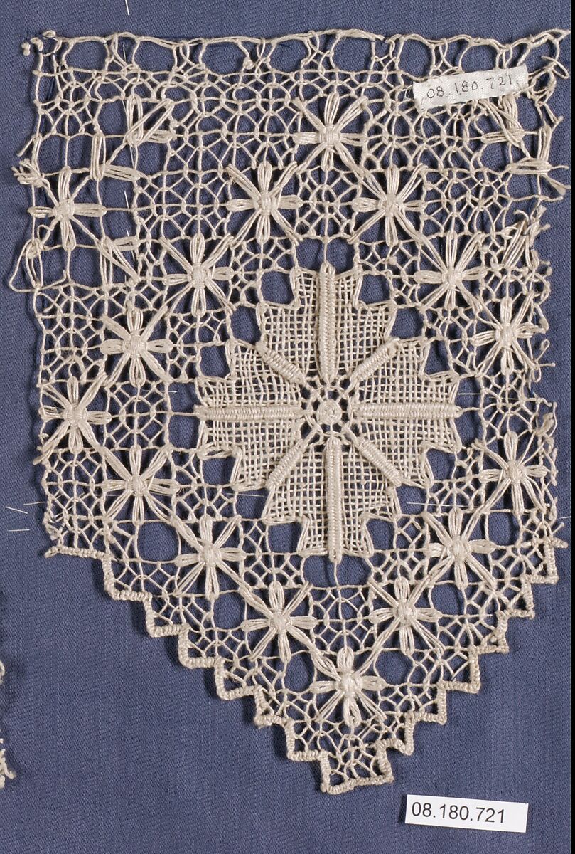 Fragment, Embroidered net, Italian