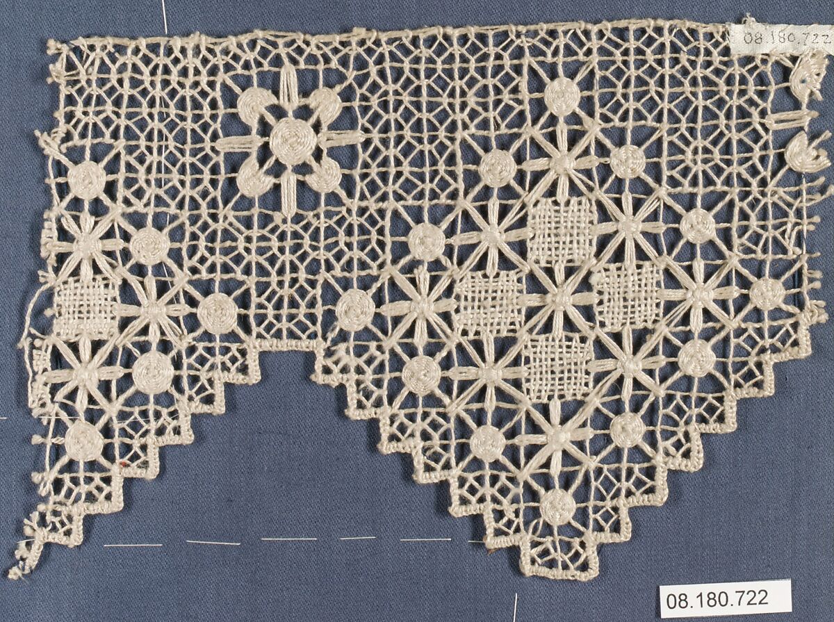 Fragment, Embroidered net, Italian