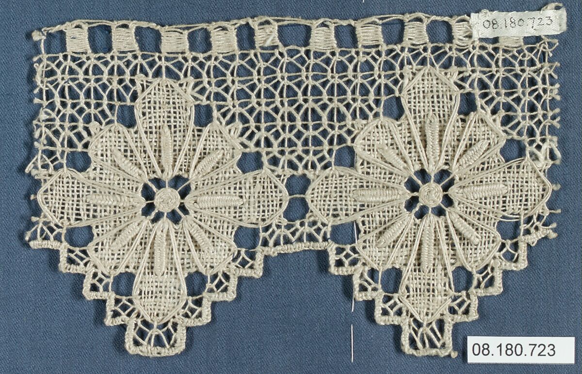 Fragment, Embroidered net, Italian