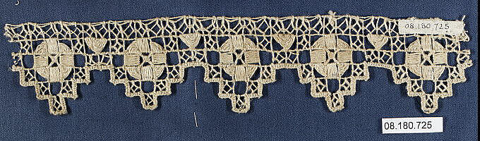 Fragment, Embroidered net, Italian 