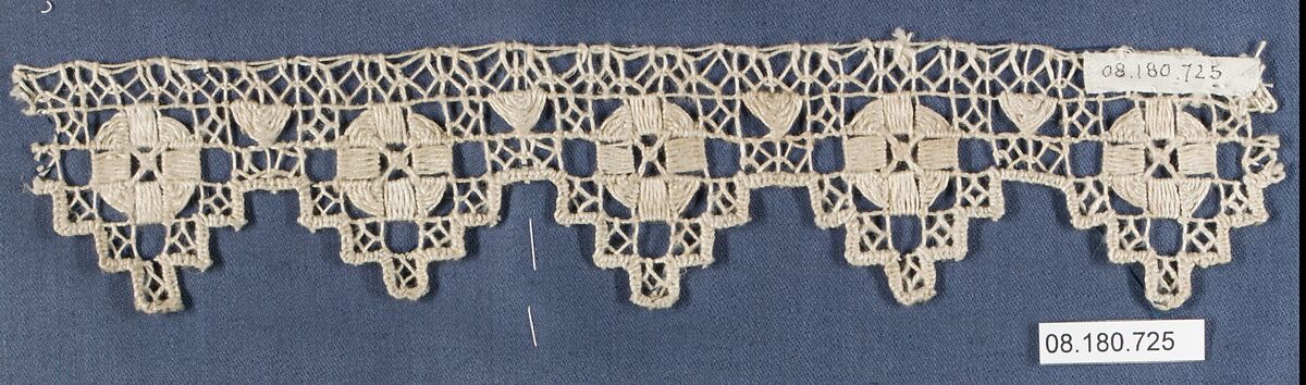 Fragment, Embroidered net, Italian