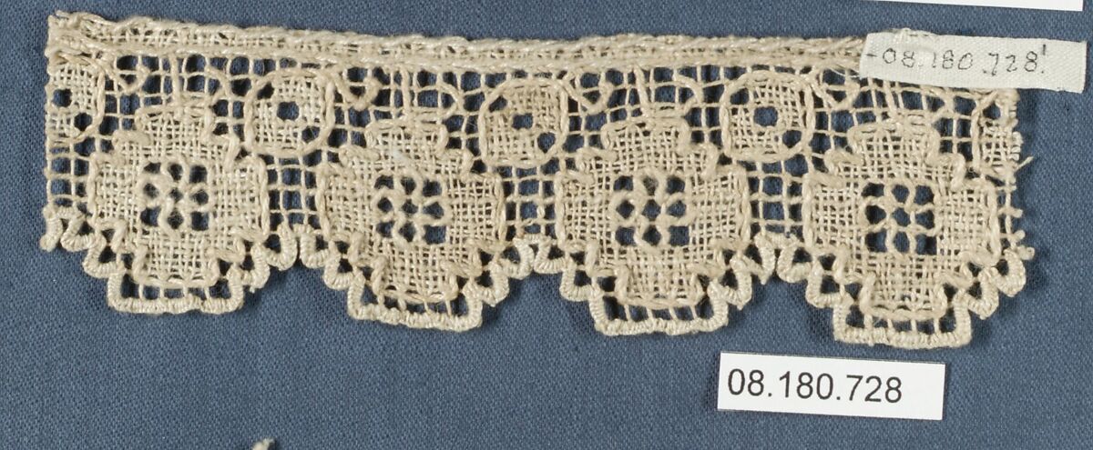 Fragment, Embroidered net, Italian