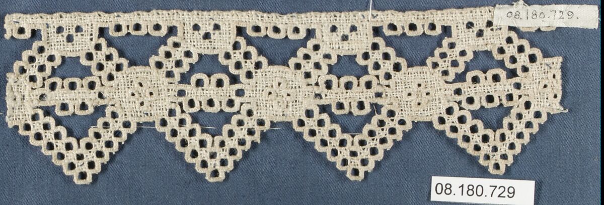 Fragment, Embroidered net, Italian