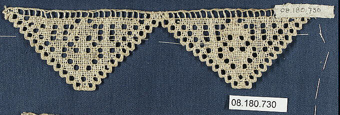 Fragment, Embroidered net, Italian 