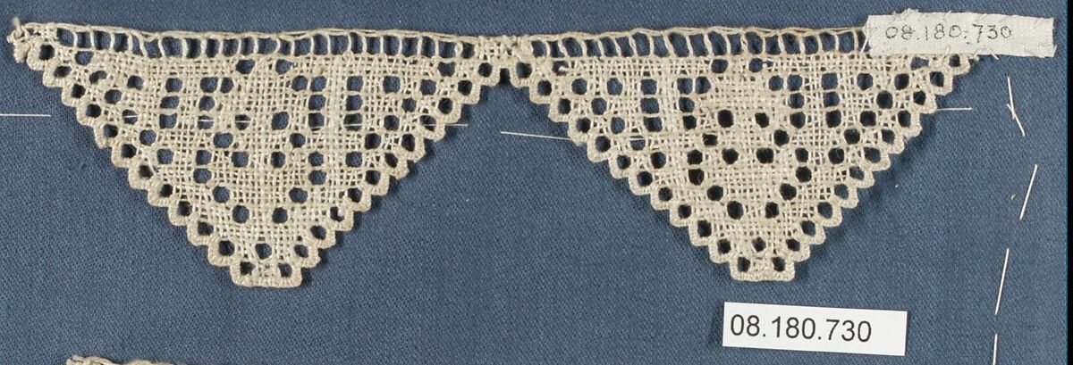 Fragment, Embroidered net, Italian