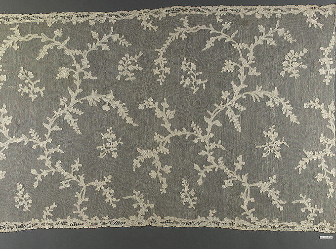 Fragment of a scarf, Needle lace, Italian, Burano 