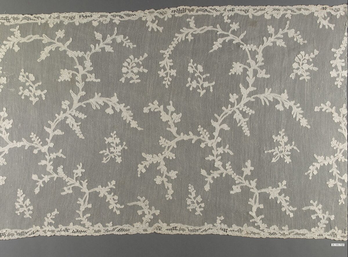 Fragment of a scarf, Needle lace, Italian, Burano