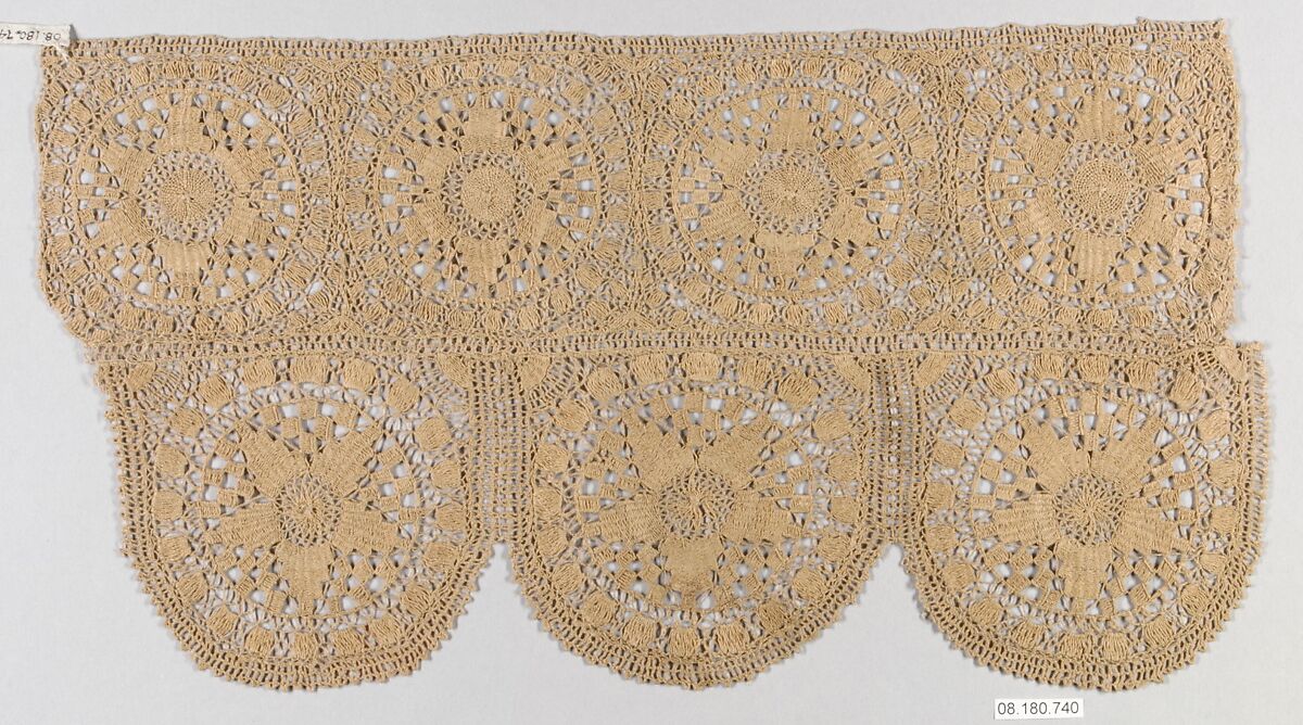 Insertion, Aloe thread, embroidered net, Mexican