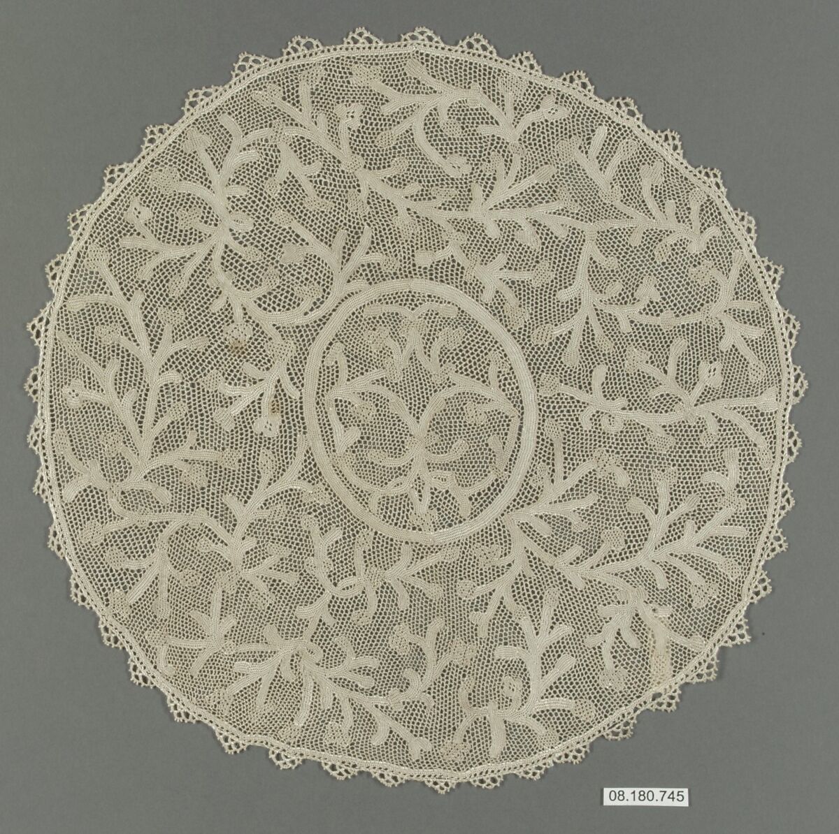 Mat, Silk, needle lace, Portuguese