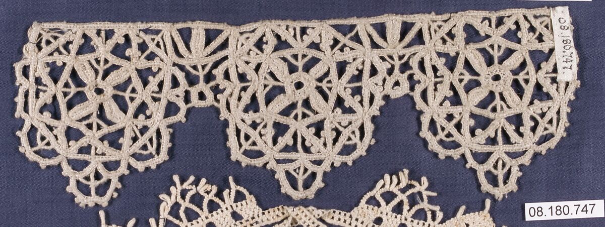 Fragment, Needle lace, Italian, Sicily, Ragusa
