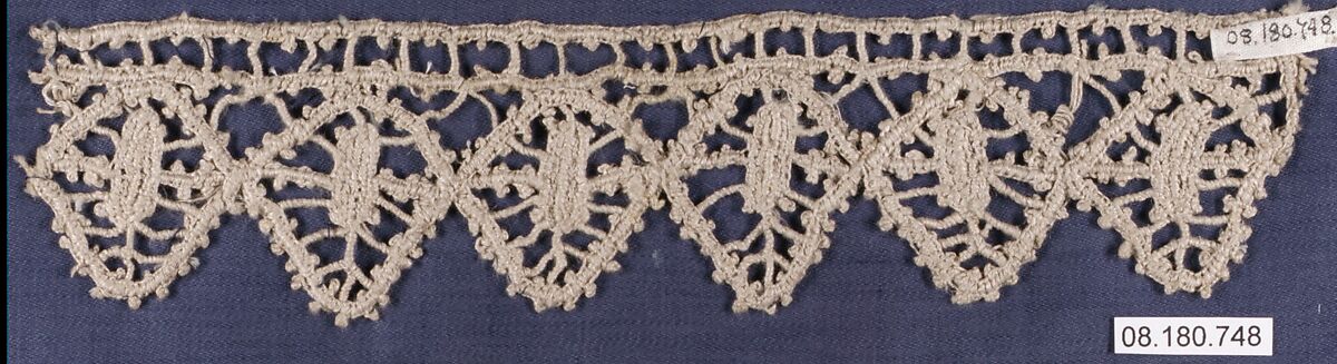 Fragment, Needle lace, Italian, Sicily, Ragusa