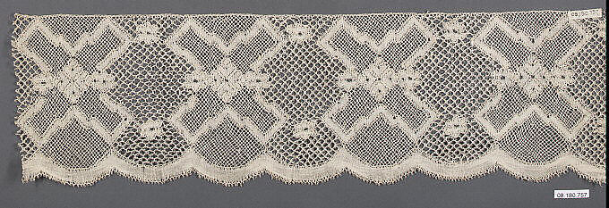 Fragment, Bobbin lace, Russian, Moscow 