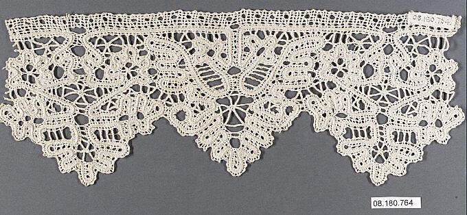 Fragment, Bobbin lace, Russian, Viatka Province 