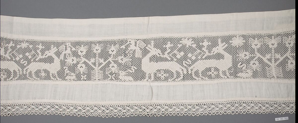 Cover, Embroidered net, Spanish 