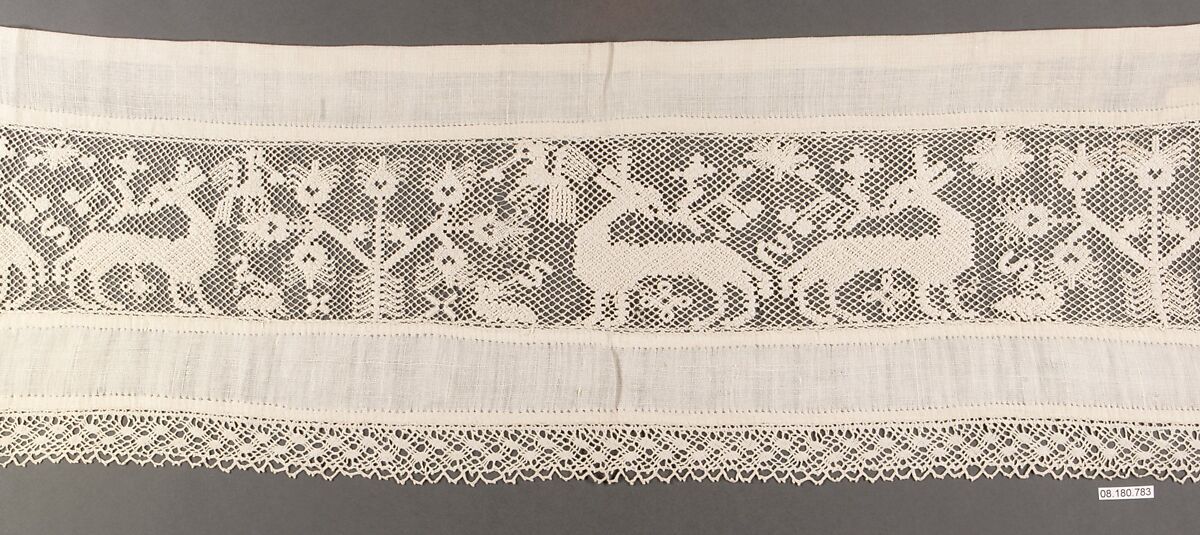 Cover, Embroidered net, Spanish