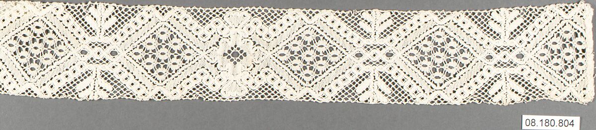 Fragment, Bobbin lace, Swedish, Dalarna 