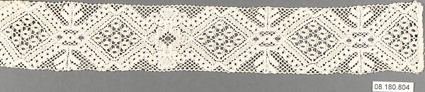 Fragment, Bobbin lace, Swedish, Dalarna 