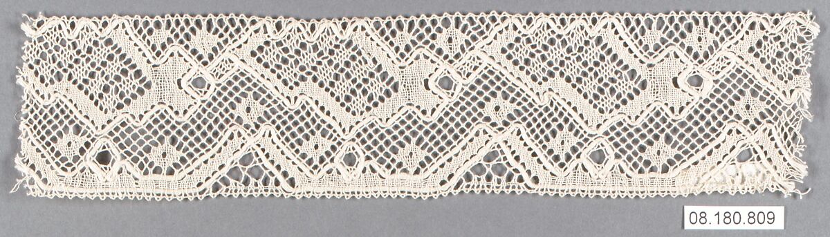 Fragment, Bobbin lace, Swedish, Wadstena 