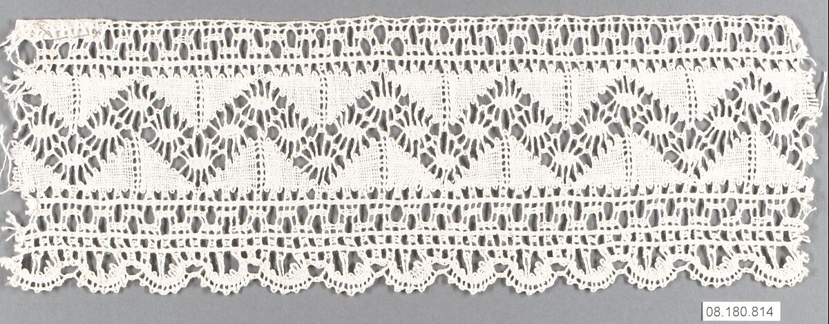 Fragment, Bobbin lace, Swedish, Dalarna 