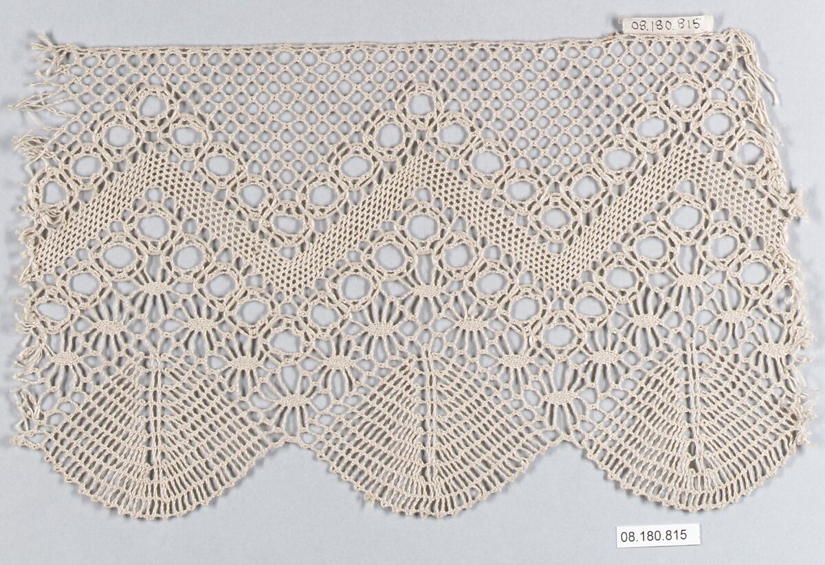 Fragment, Bobbin lace, Swedish, Dalarna