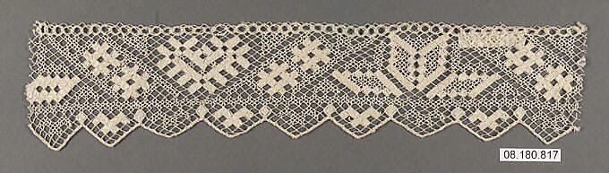 Fragment, Embroidered net, Swedish 