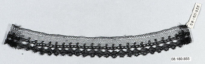 Fragment, Bobbin lace, French, Chantilly 