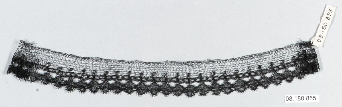 Fragment, Bobbin lace, French, Chantilly