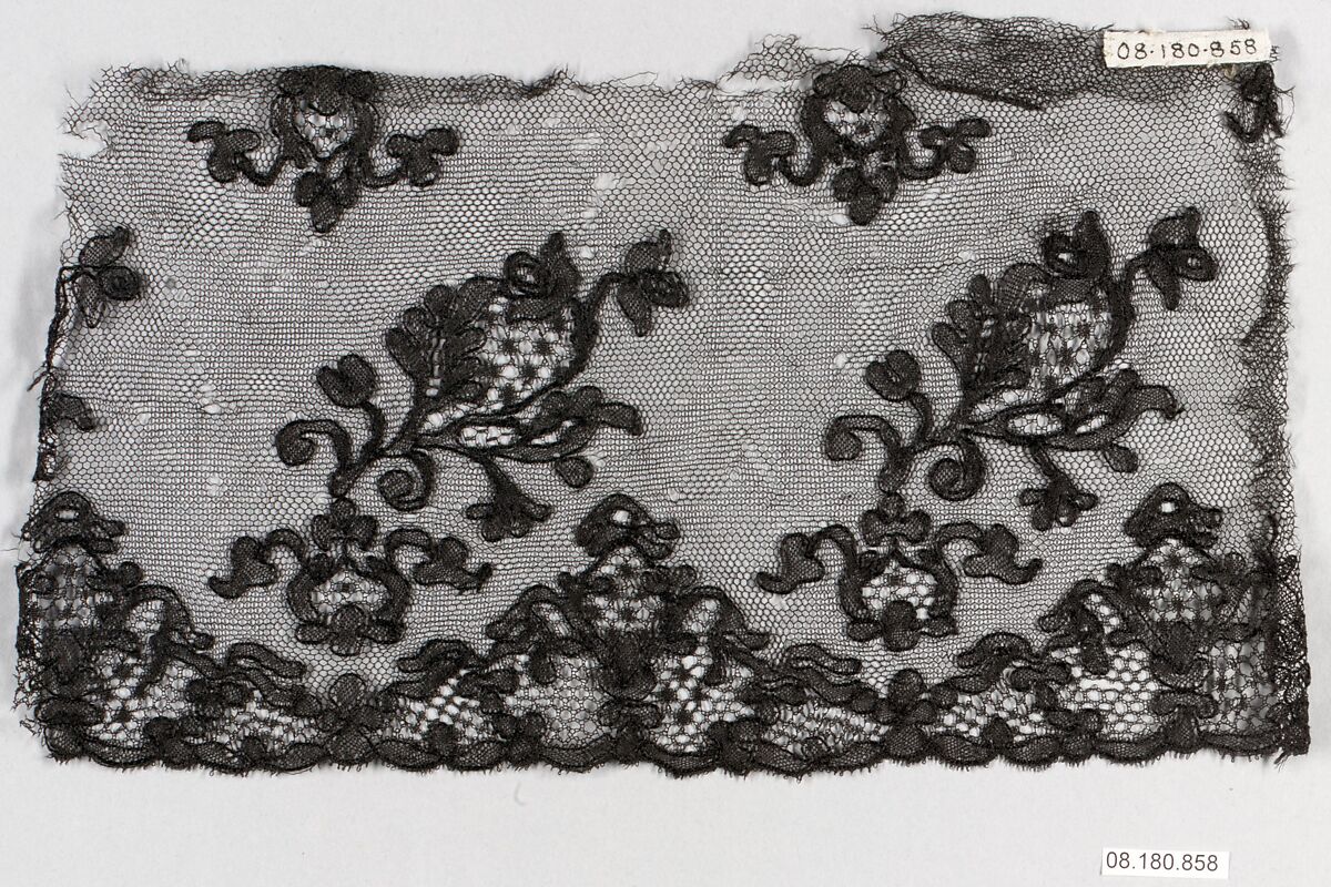 Piece, Bobbin lace, French, Chantilly