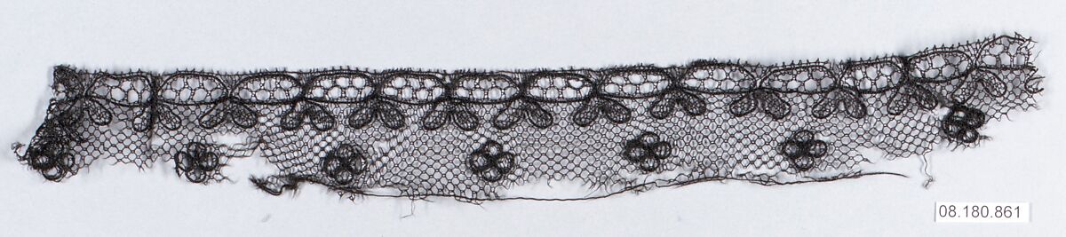 Fragment, Silk, bobbin lace, French