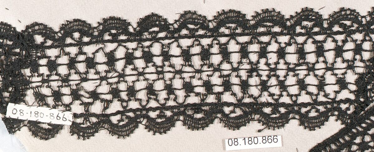 Insertion, Silk, bobbin lace, German, Saxony