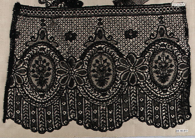 Piece, Bobbin lace, French, possibly Le Puy 