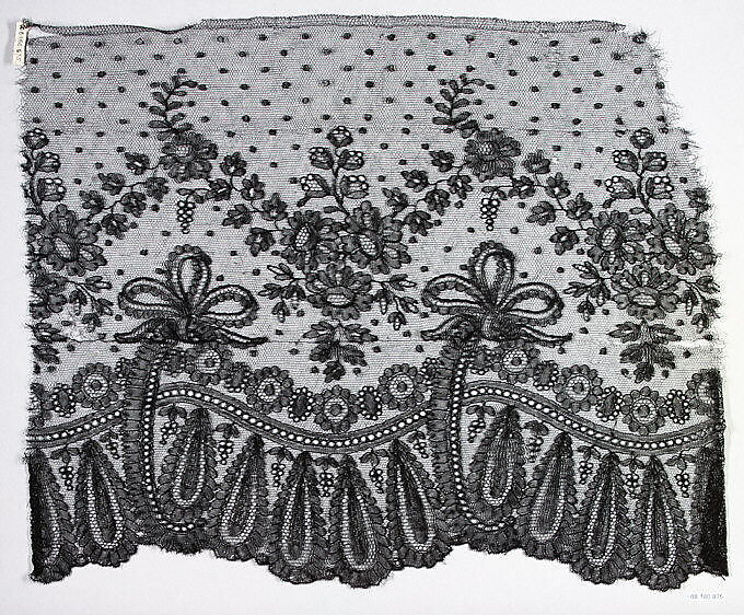 Piece, Bobbin lace, French, Chantilly 