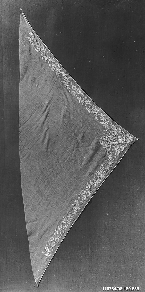 Kerchief, Cotton on cotton, French, Montpellier 