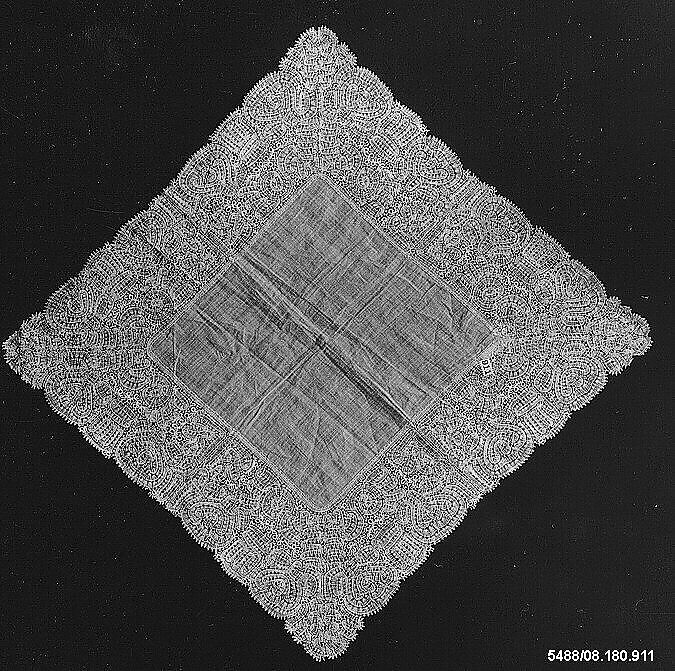 Handkerchief, Bobbin lace, German, Saxony 