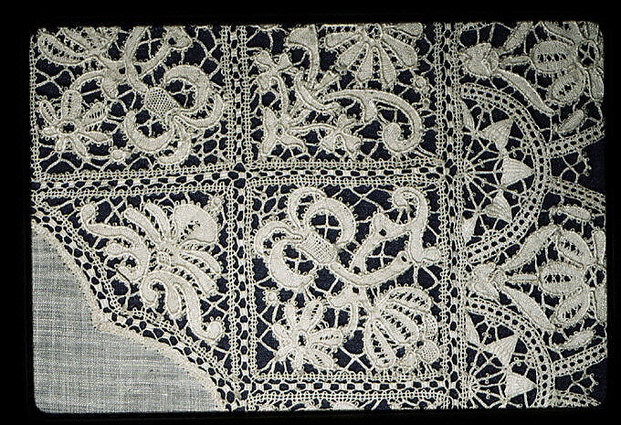 Handkerchief, Bobbin lace, German, Dresden
