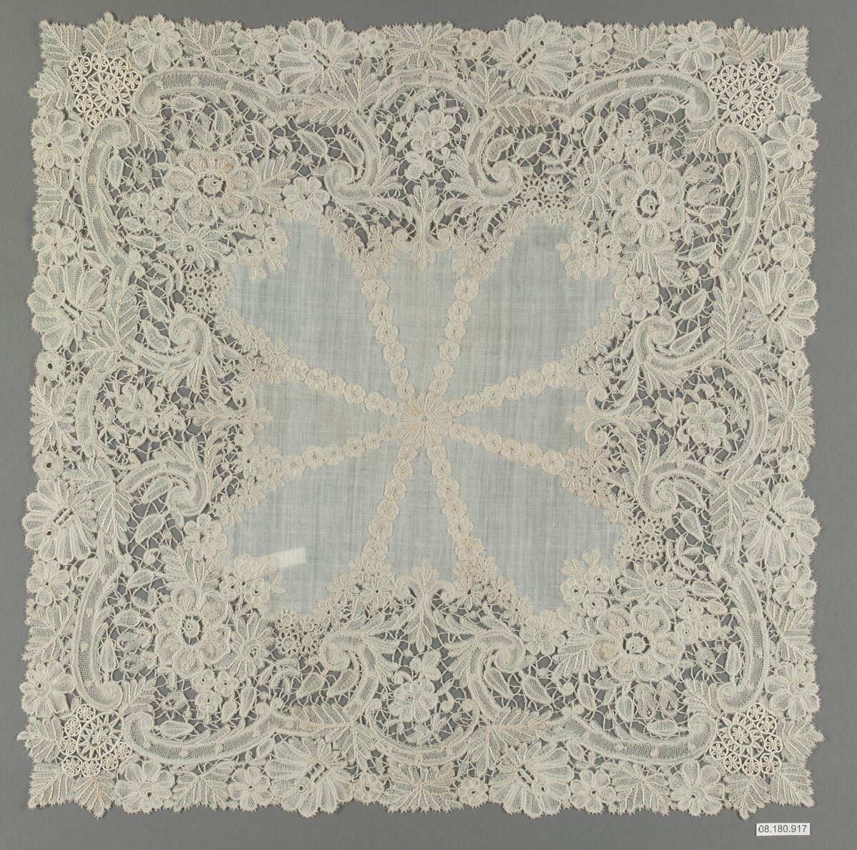 Handkerchief, Bobbin lace, Duchesse lace, Belgian 