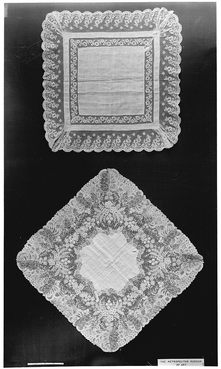Handkerchief, Bobbin lace, Belgian, Brussels