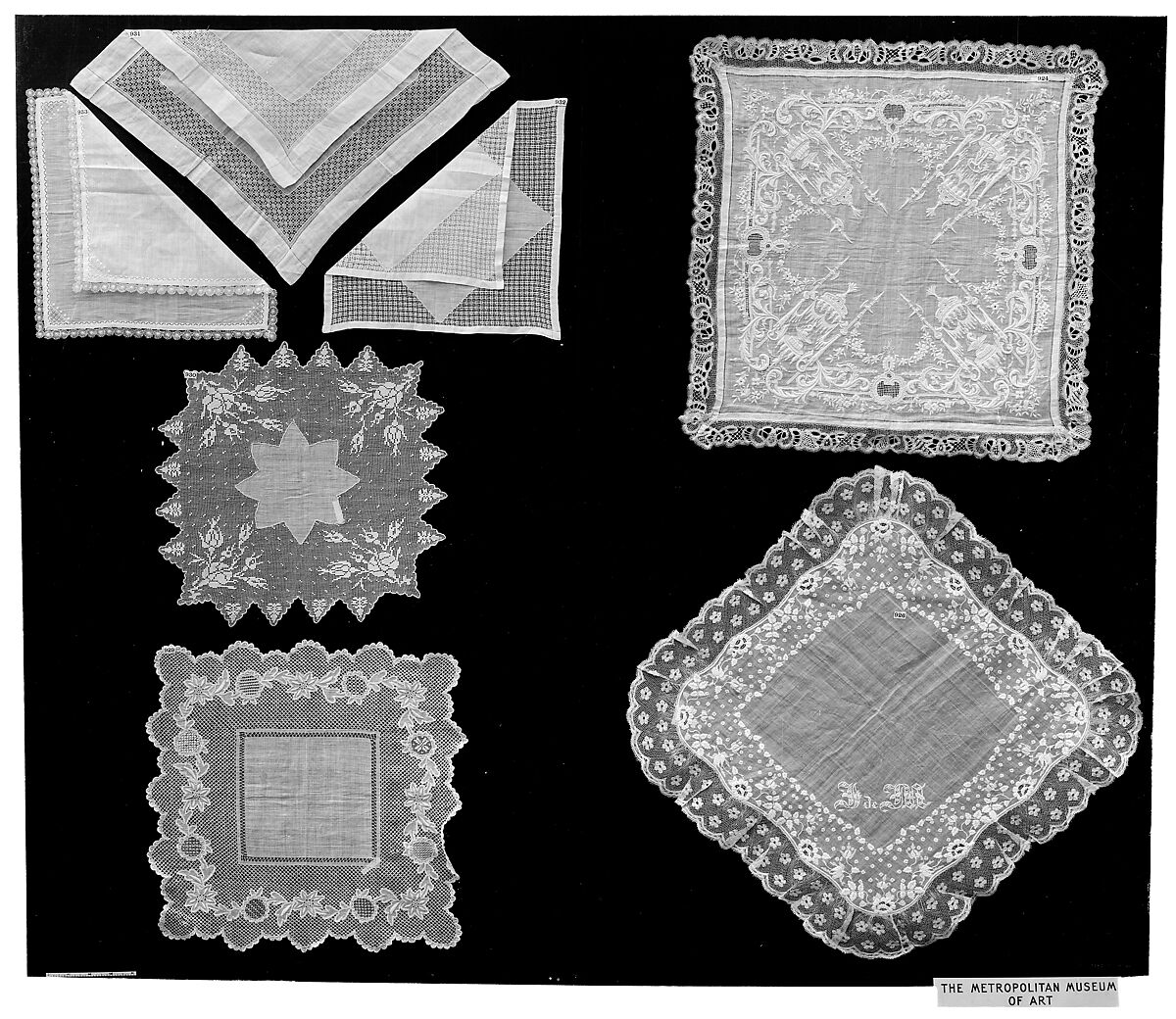 Handkerchief, Valenciennes bobbin lace, French