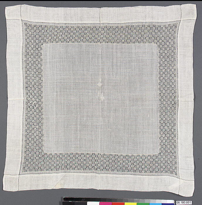 Handkerchief, Drawnwork, Barbadian 