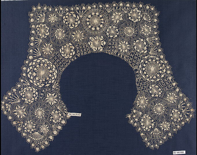 Collar, Silk, embroidered net, Paraguayan 