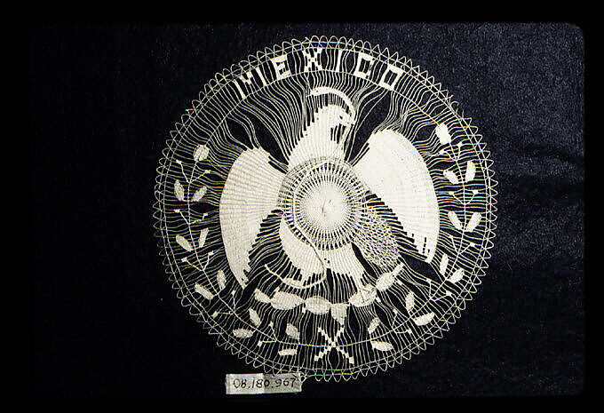 Medallion, Embroidered net, Mexican 