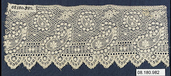 Fragment, Machine made lace, British 